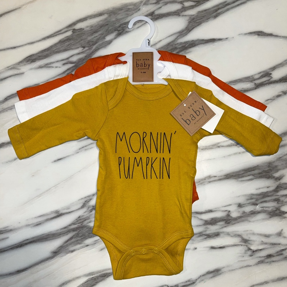 Rae Dunn fall onesies size 0-3 months